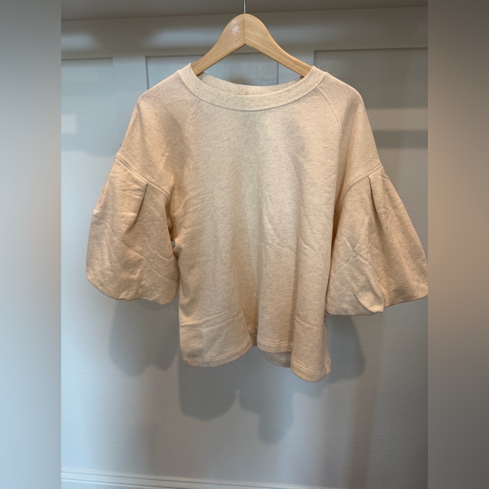 Madewell NWT Cream Balloon Sleeve Sweatshirt Size Large